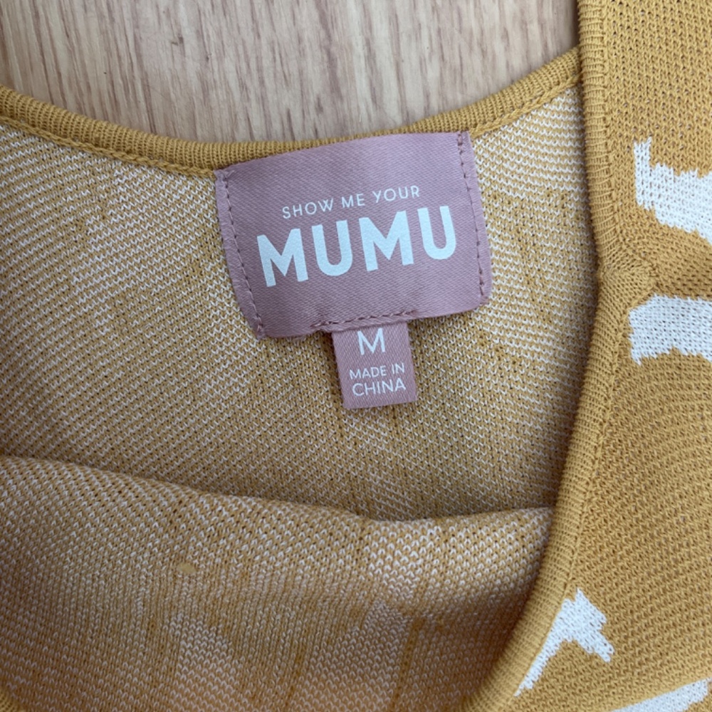 Show Me Your Mumu Mellow Mini Dress in Paradise Sun Knit Yellow Size Medium - Picture 7 of 9